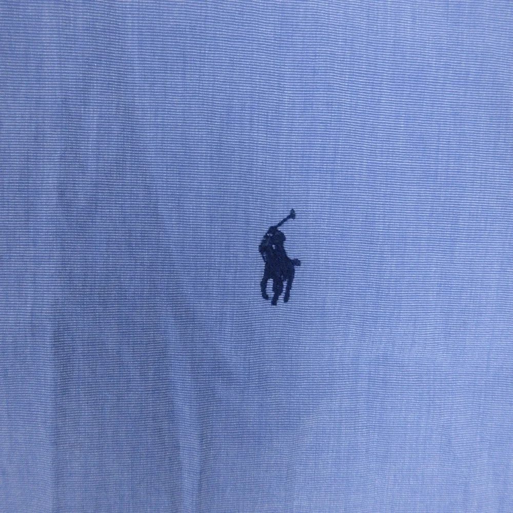 Polo Ralph Lauren Shirt Mens 2XB Blue Solid Pony Logo Office Casual Button Up